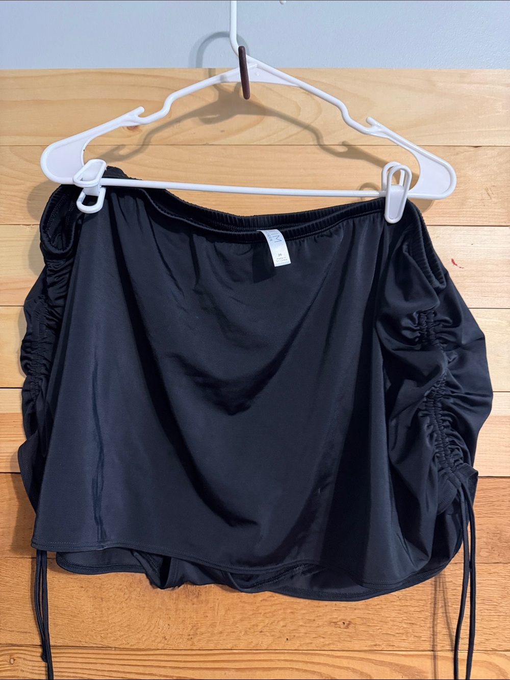 Black Ruched Side Swim skirt